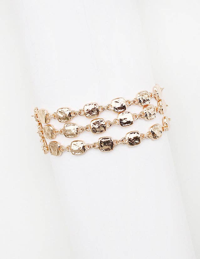Three Layered Square Beaded Toggle Bracelet