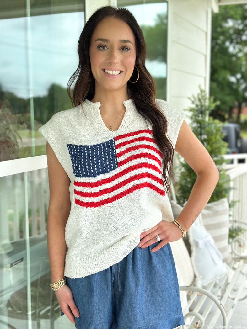 Fourth Of July Soft Knit Top