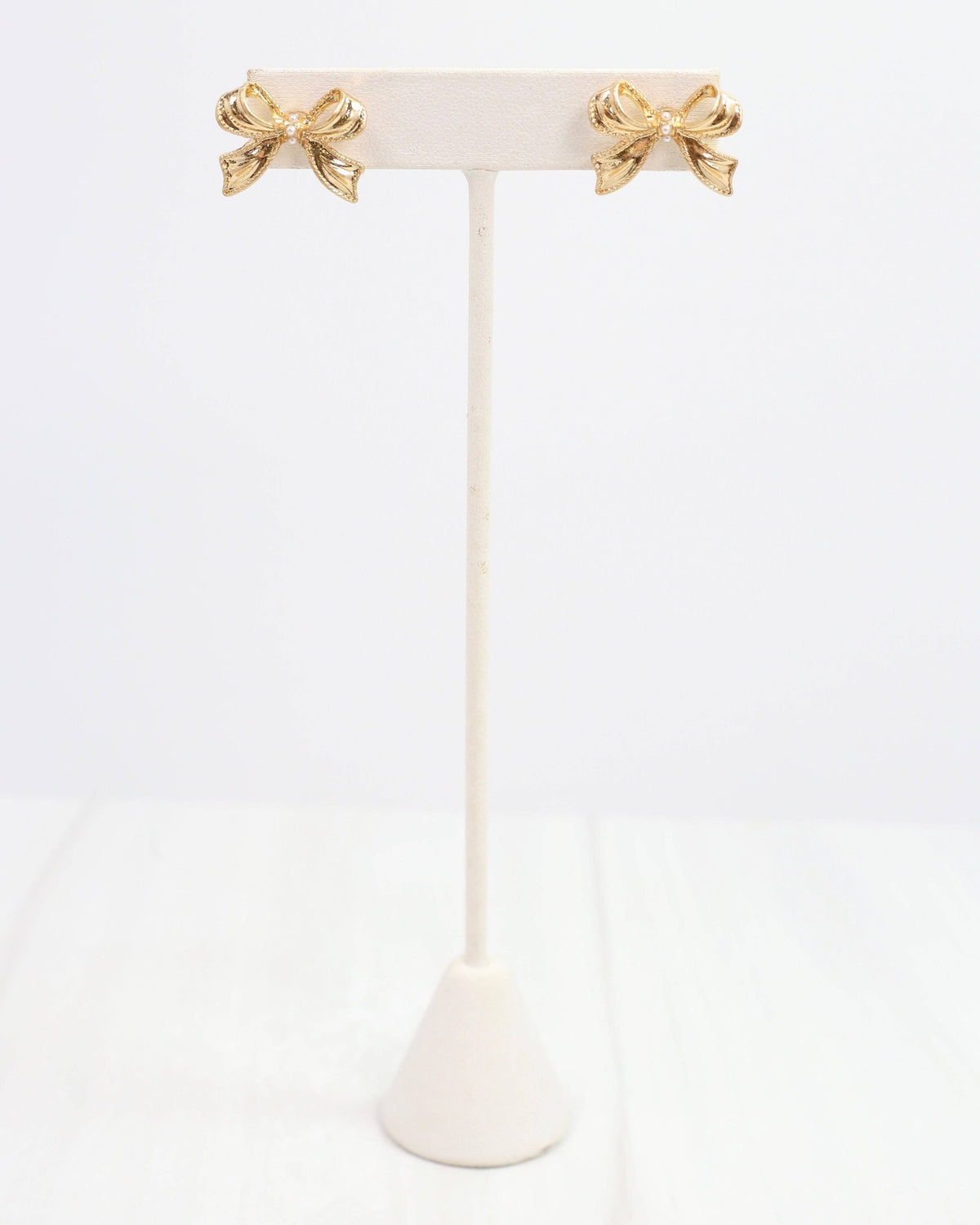 Emmie Bow Stud Worn Gold