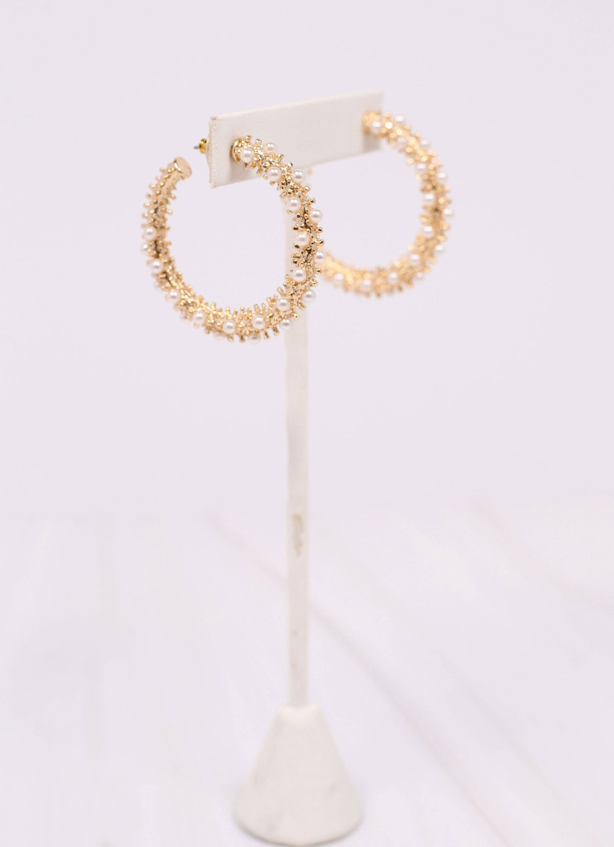 Bromley Pearl Hoop Earring GOLD: Default