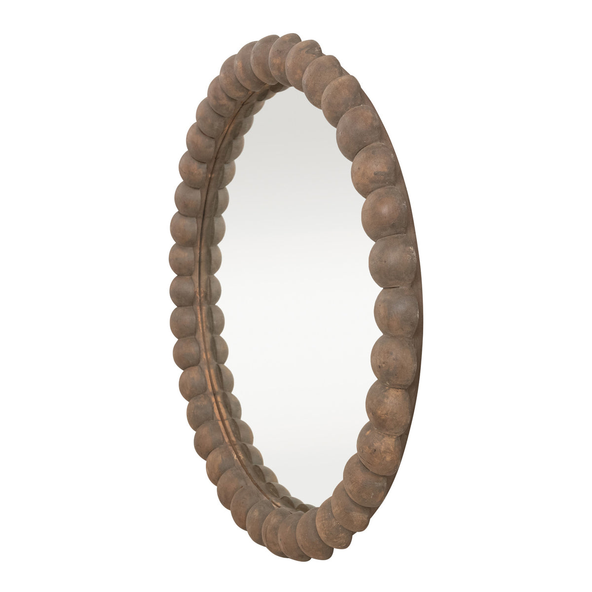 Natural Reclaimed Wood Bobbin Framed Wall Mirror