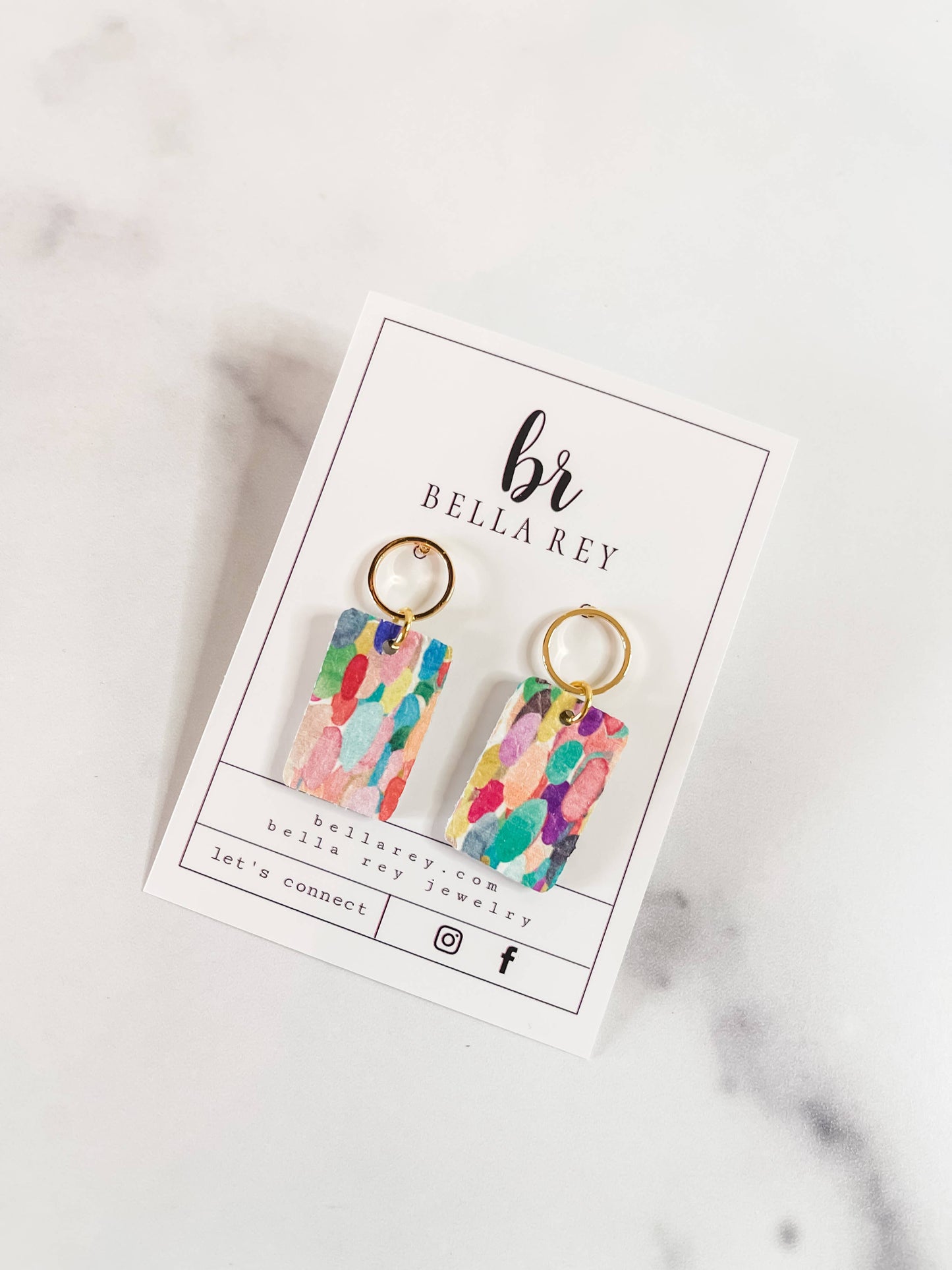 The Tenley Mini leather earring (confetti)