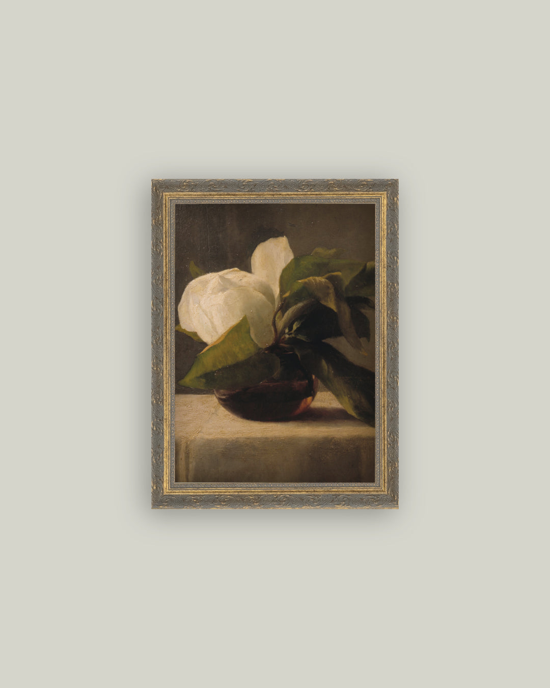 Magnolia with Gold Patina Frame