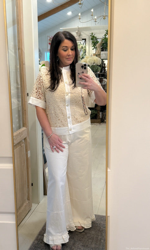 The Magnolia Coast Ruffle Pant