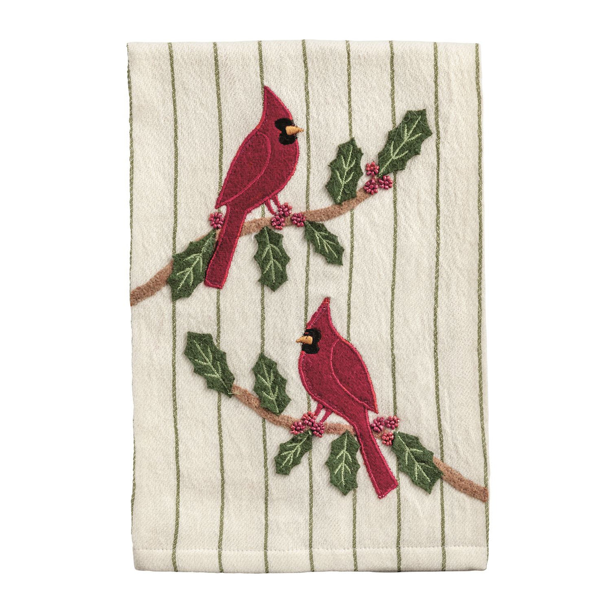 Cardinals Appliqué Tea Towel