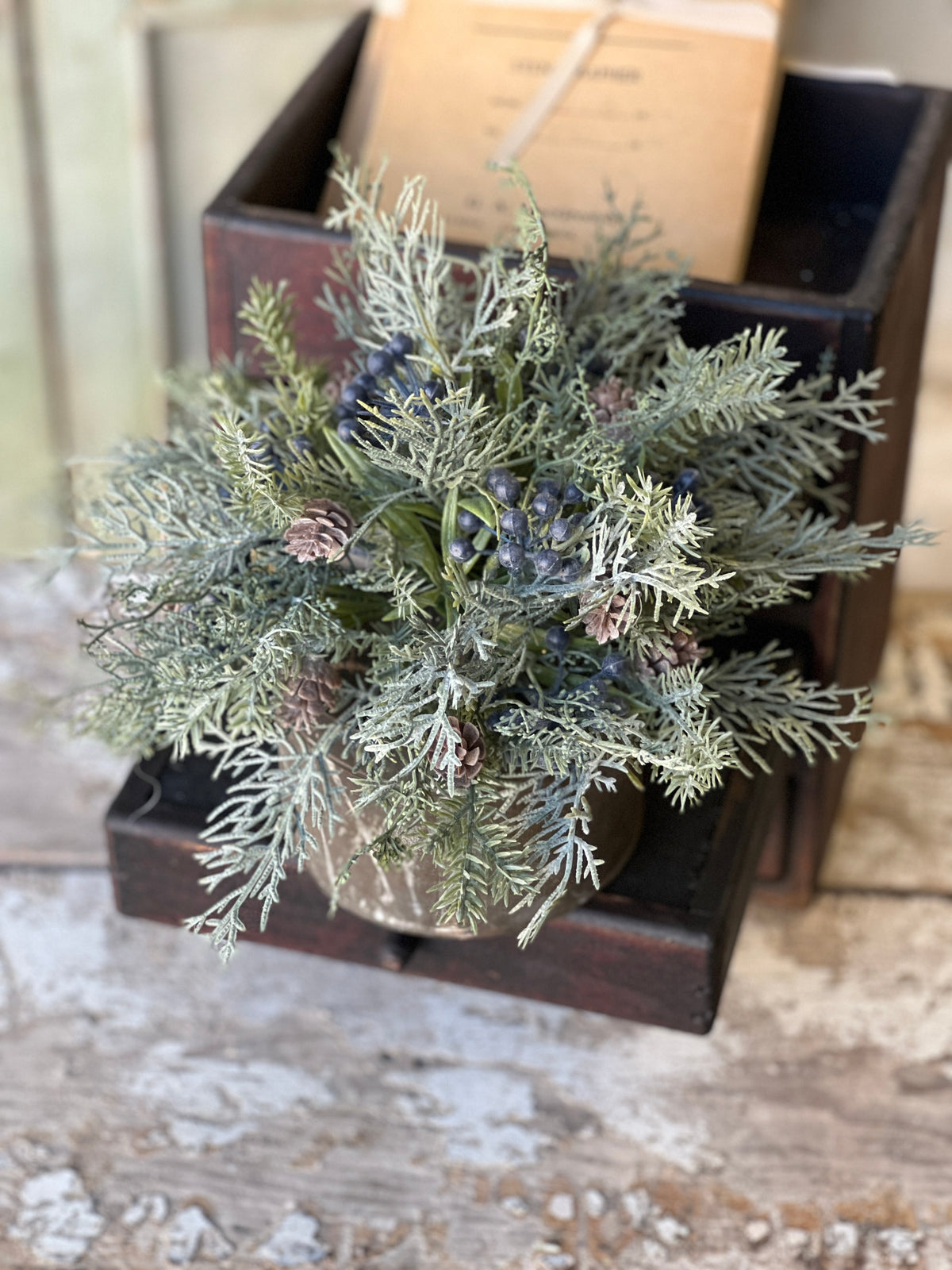 Siberian Cypress Half Sphere | 12" | Blue