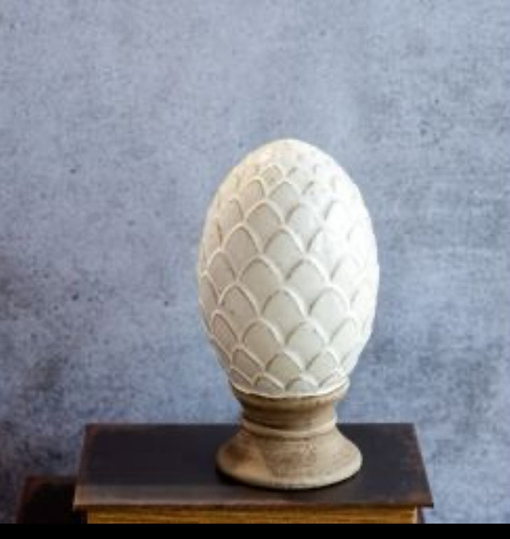 French White Ceramic Finial
