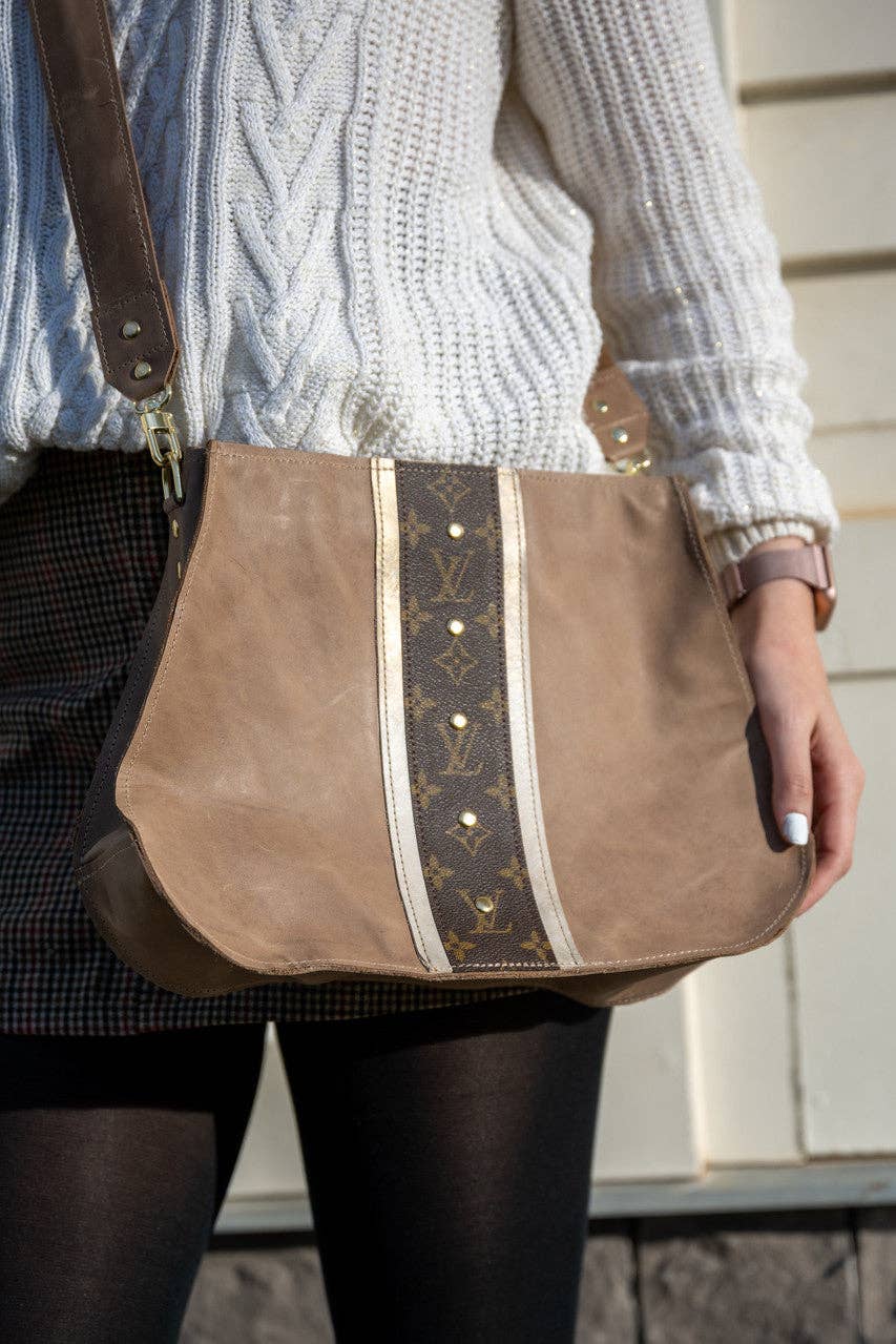 Alison Crossbody In Mocha Leather | Upcycled LV