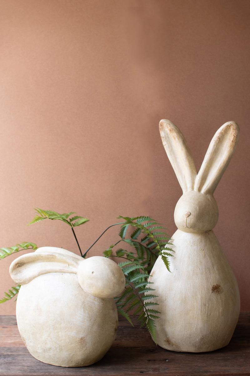 Faux Stone Rabbit Sculptures