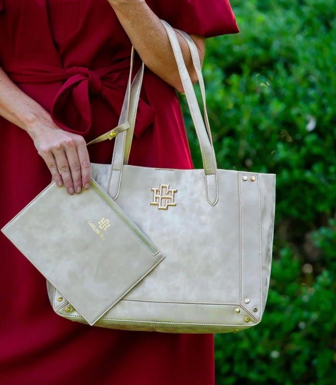 Sophie Studded Tote Gold Shimmer