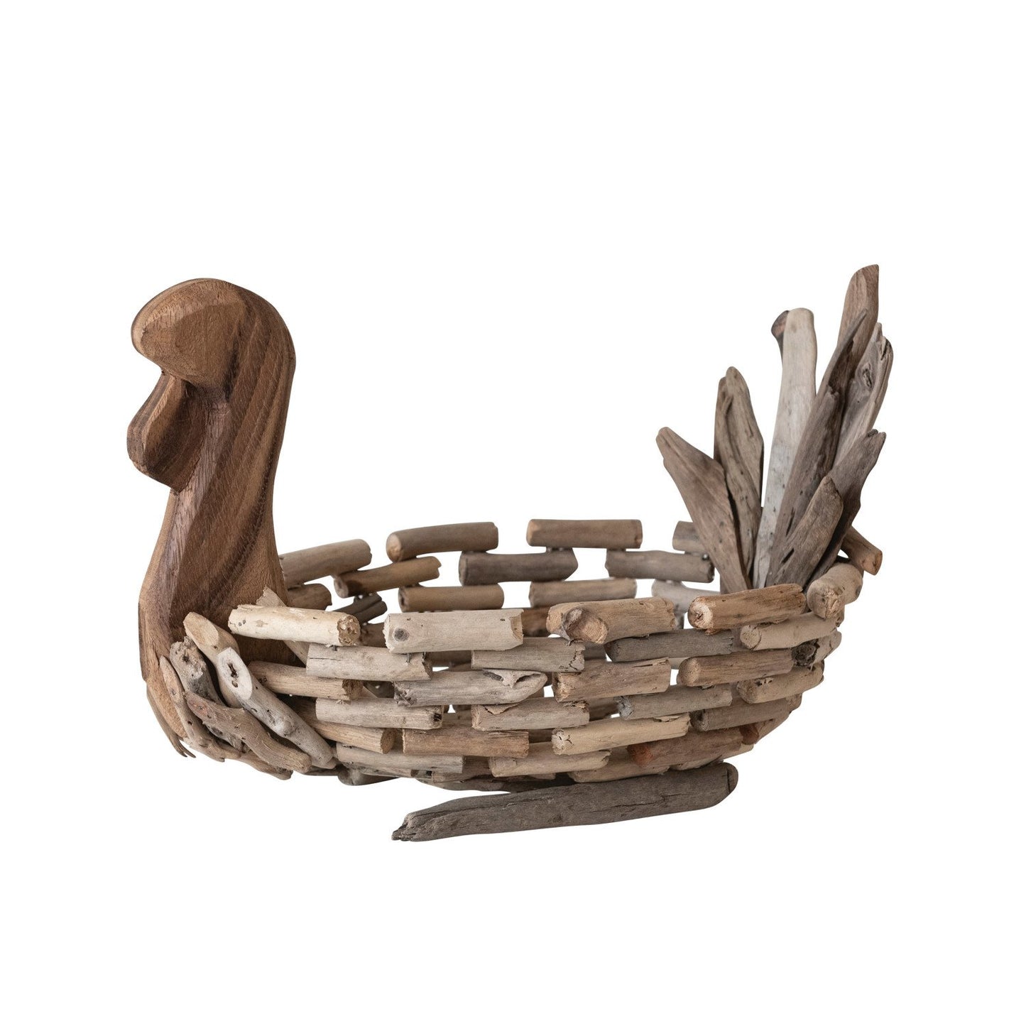 Decorative Handmade Driftwood Turkey Shaped Bowl