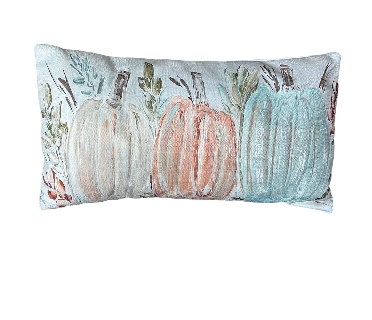 Harvest Pastel Pumpkin Trio Lumbar: 12x24