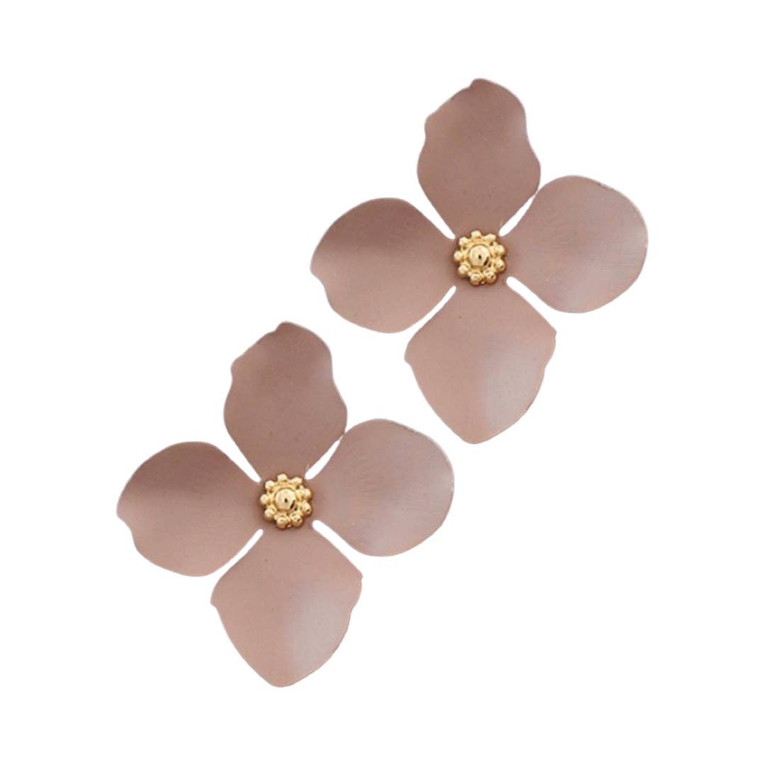 Taupe Petal Statement Stud