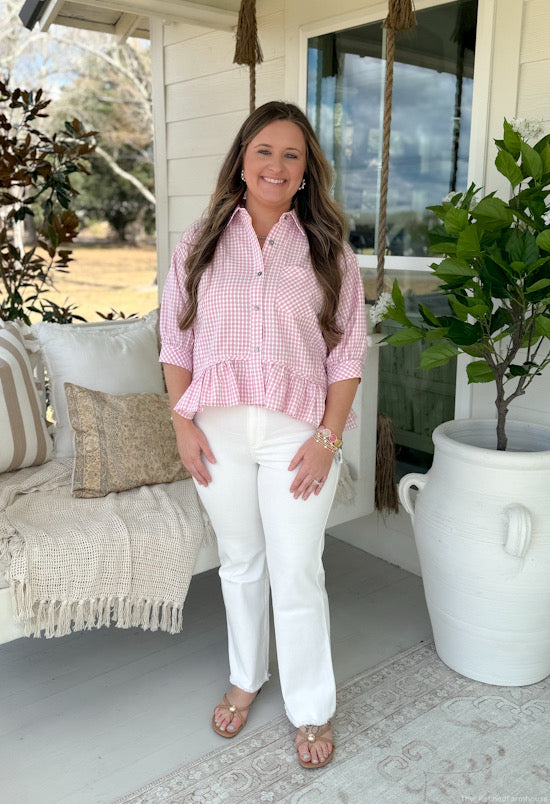 The Pink Porch Gingham Top