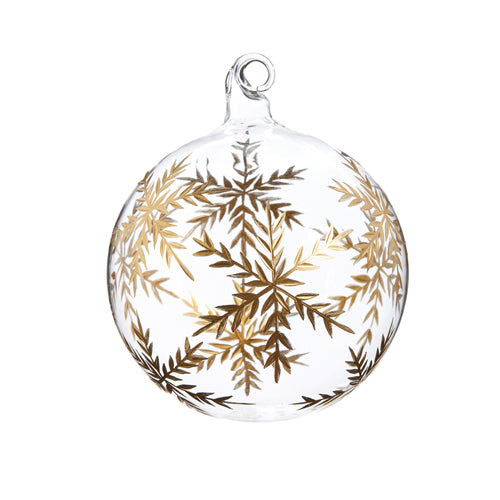 4" Gold Etched Snowflake Ornament-2