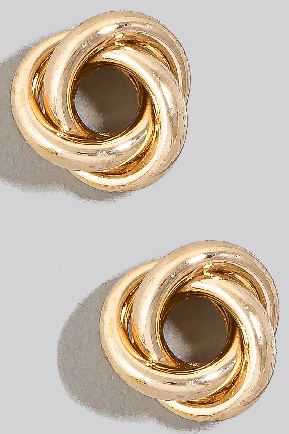 Metallic Tube Knot Stud Earrings