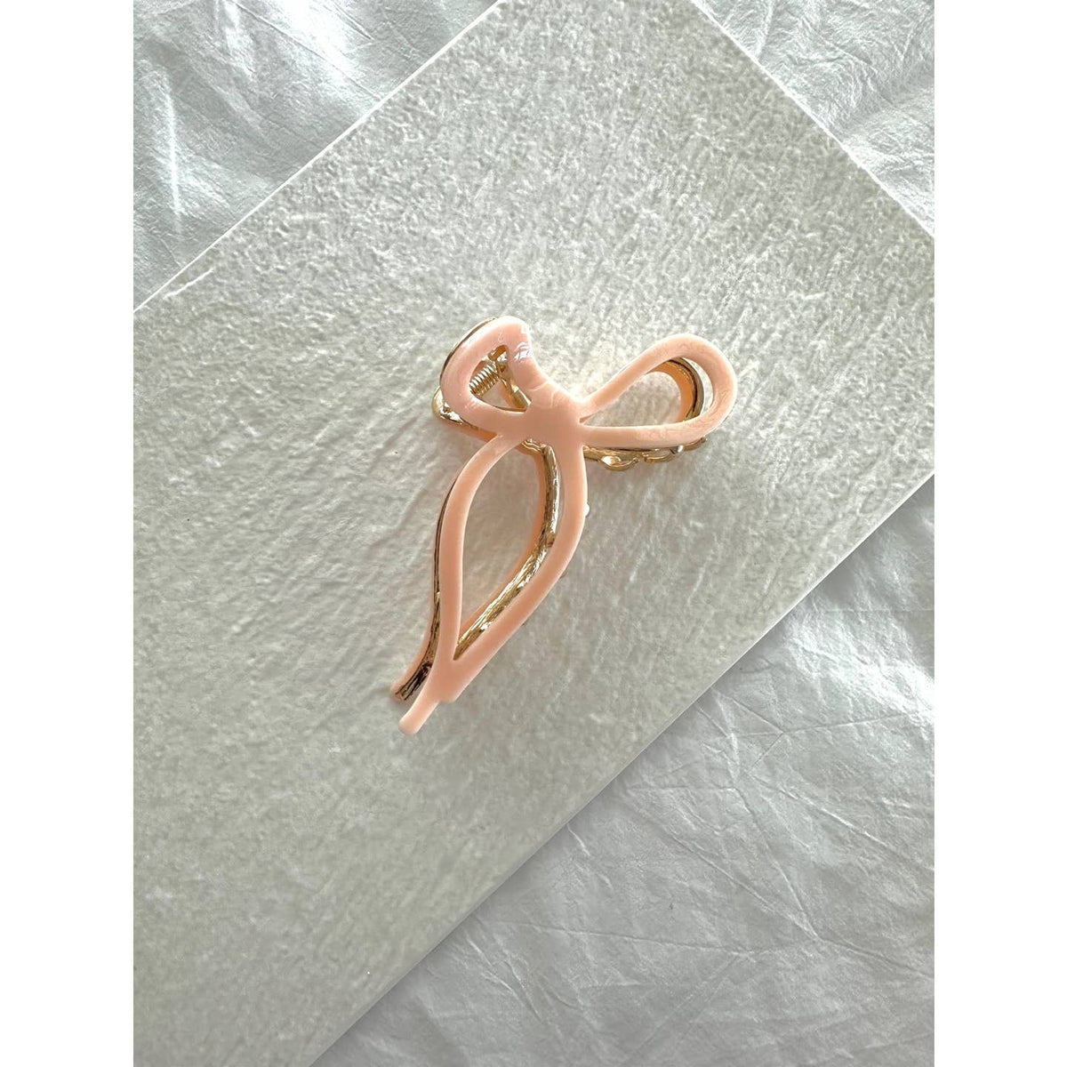 Bow Shaped Acetate and Metallic Hair Clip