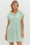 Mint Collared short sleeve mini dress