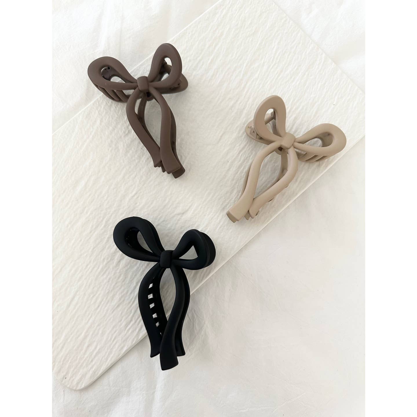 Matte Ribbon Tie Hair Claw
