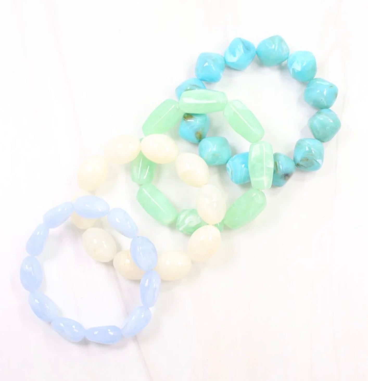 Joplin Marble Beaded Bracelet Set Mint