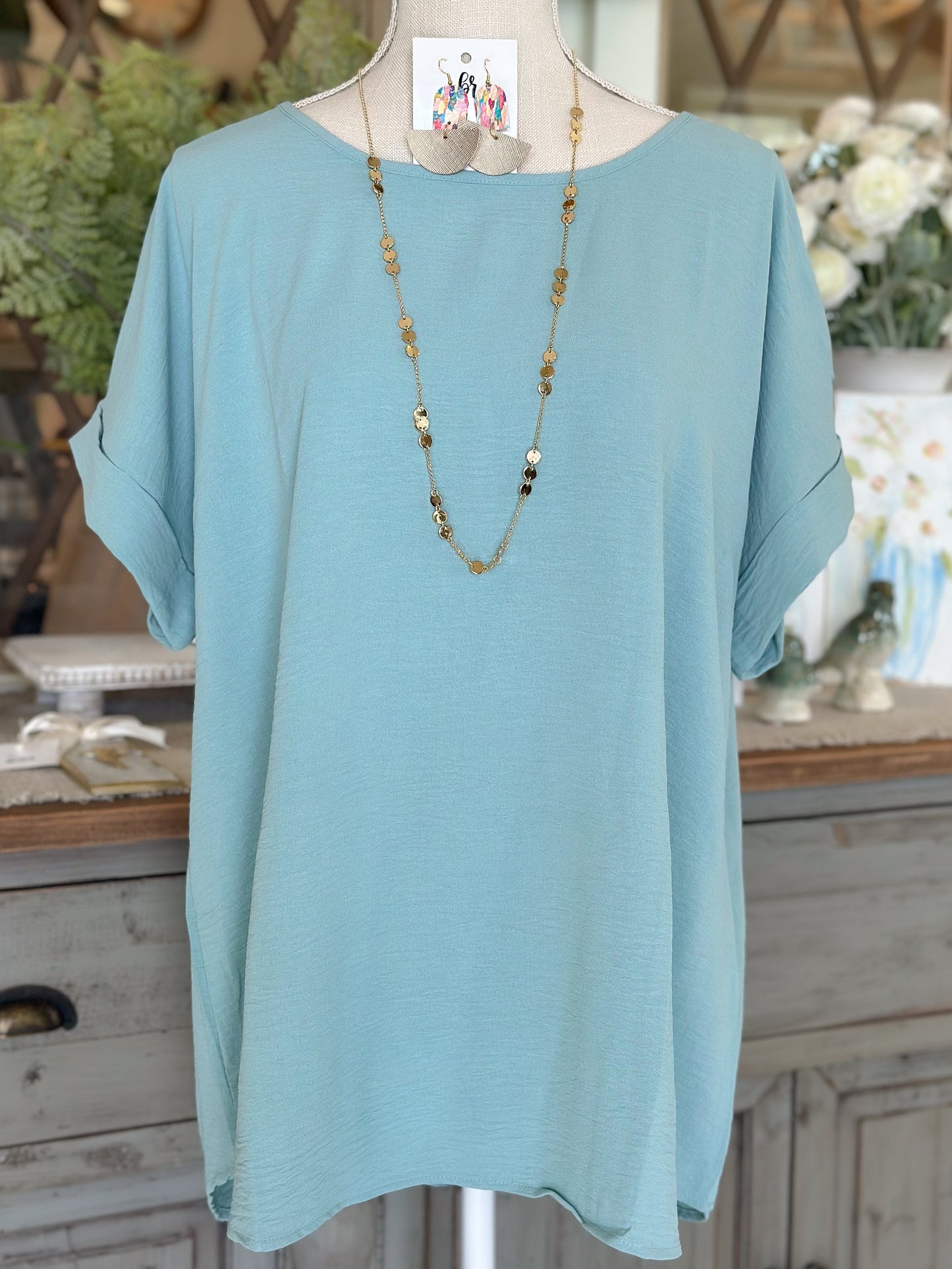 Aloe scoop neck top-Curvy