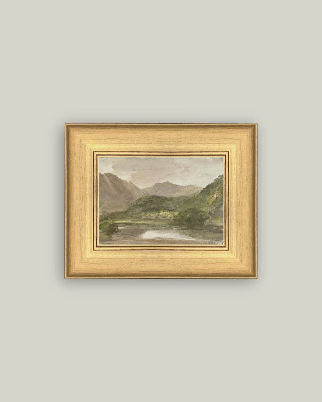 Lake District Framed Antique Art: 8x6
