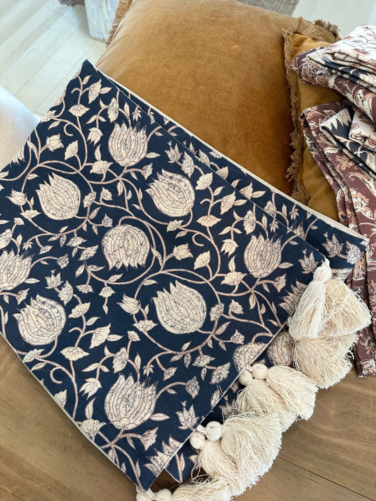 Table Runner Navy Print