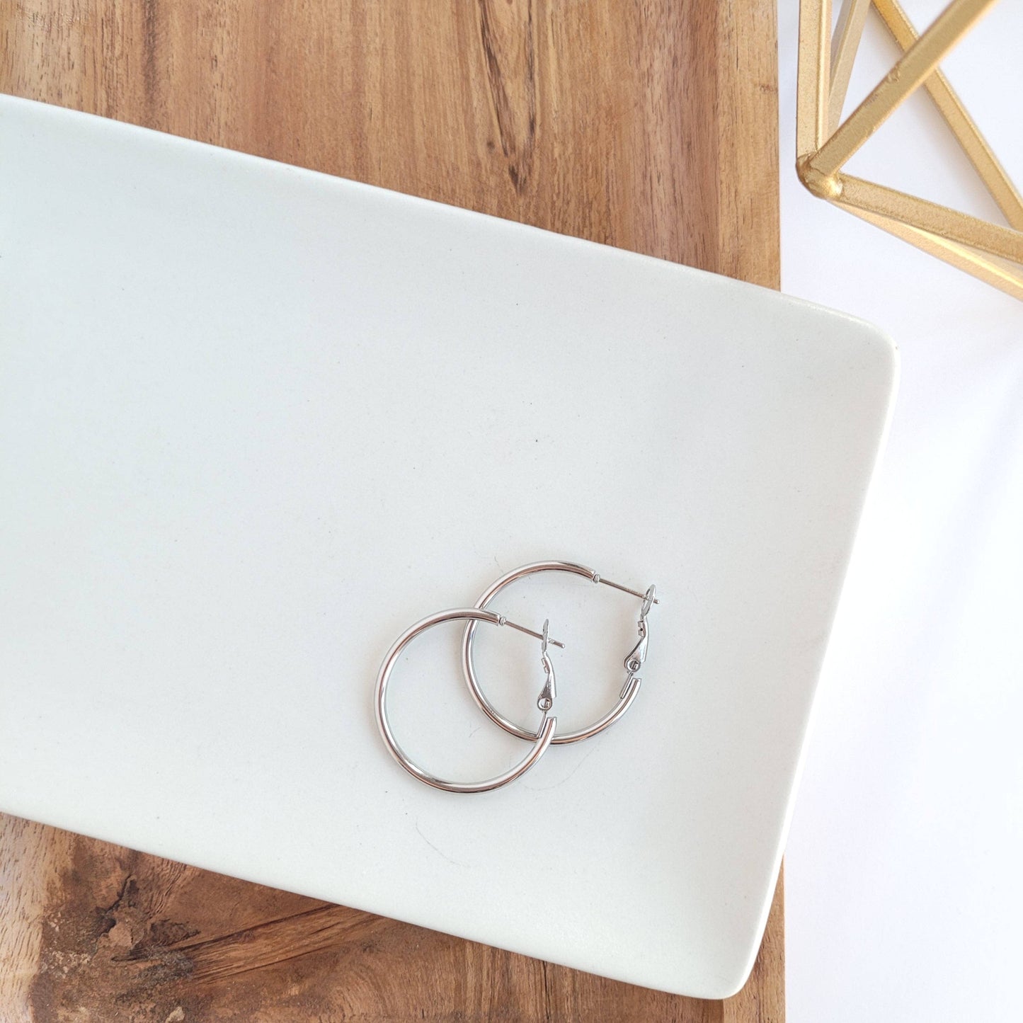 Remi Hoop Earrings- Silver/ Tarnish-Free + Hypoallergenic