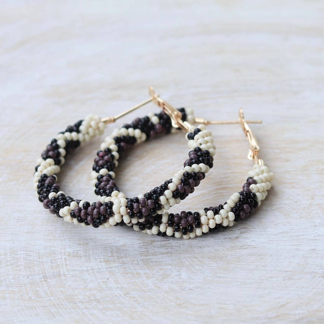 Custom Cheetah Beaded Hoop