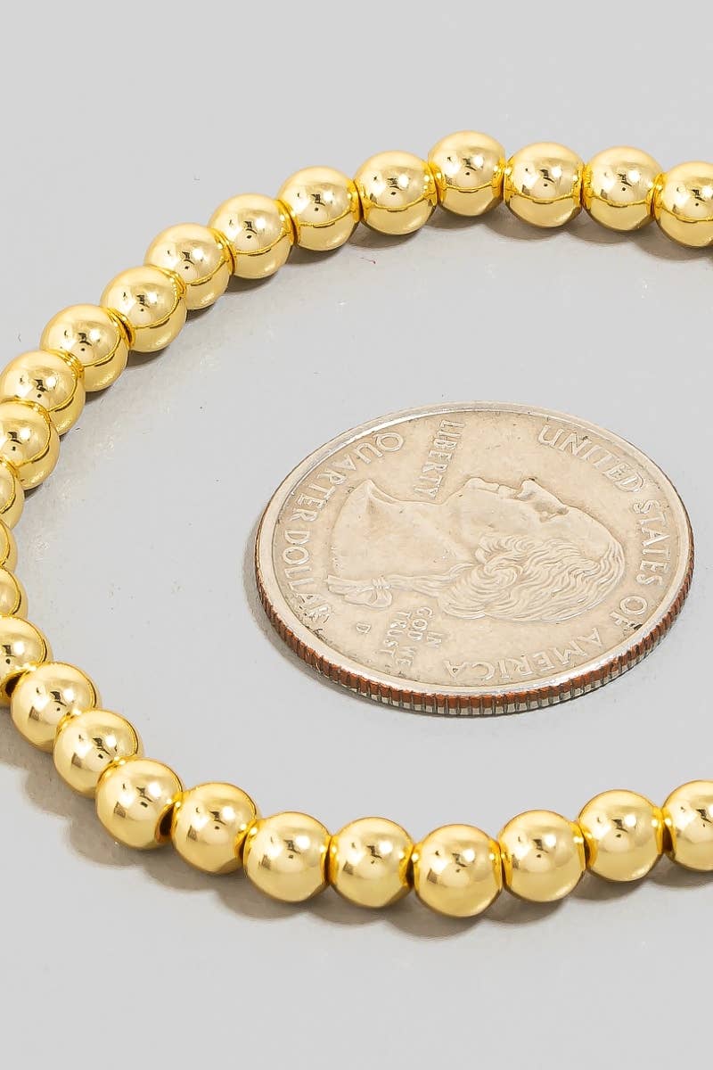 Stainless Steel Ball Beaded Elastic Bracelet: SB