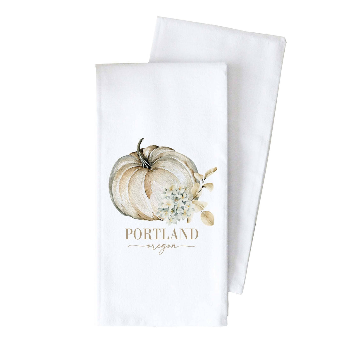 Floral Pumpkin Tea Towel