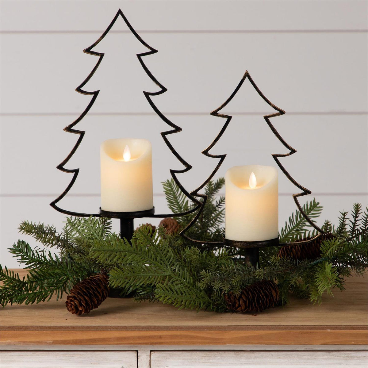 Metal Christmas Tree Silhouette Candle Holder (2 sizes sold separately)