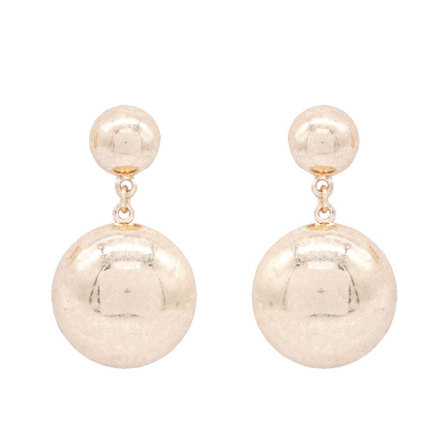 Worn Gold Stud and Circle 1" Earring