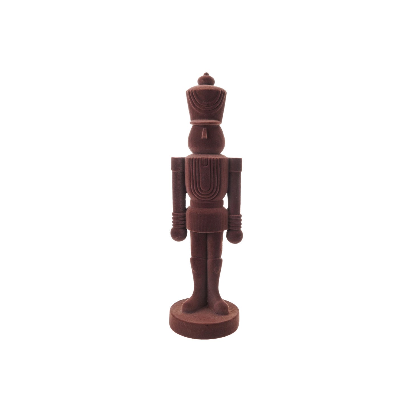 Brown Flocked Resin Nutcracker