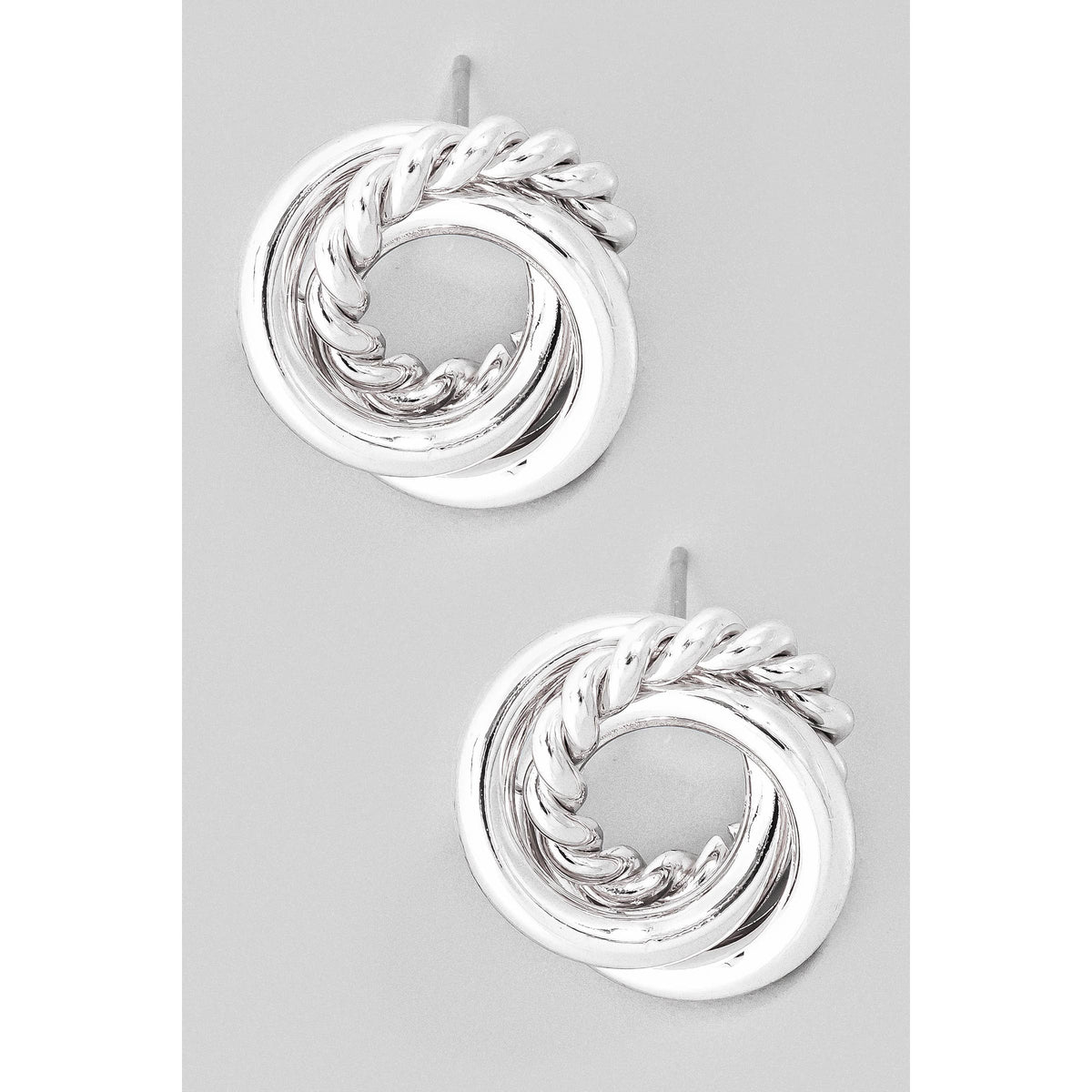 Intertwined Hoop Stud Post Earrings: GD