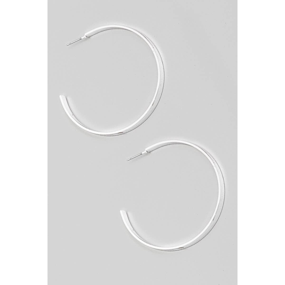Thin Flat Metallic Hoop Earrings: G