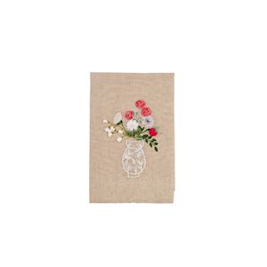 Flowers In Vase Embroidery Towel