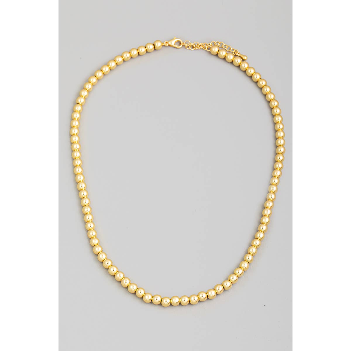 Gold Dipped Ball Beaded Necklace: Gold