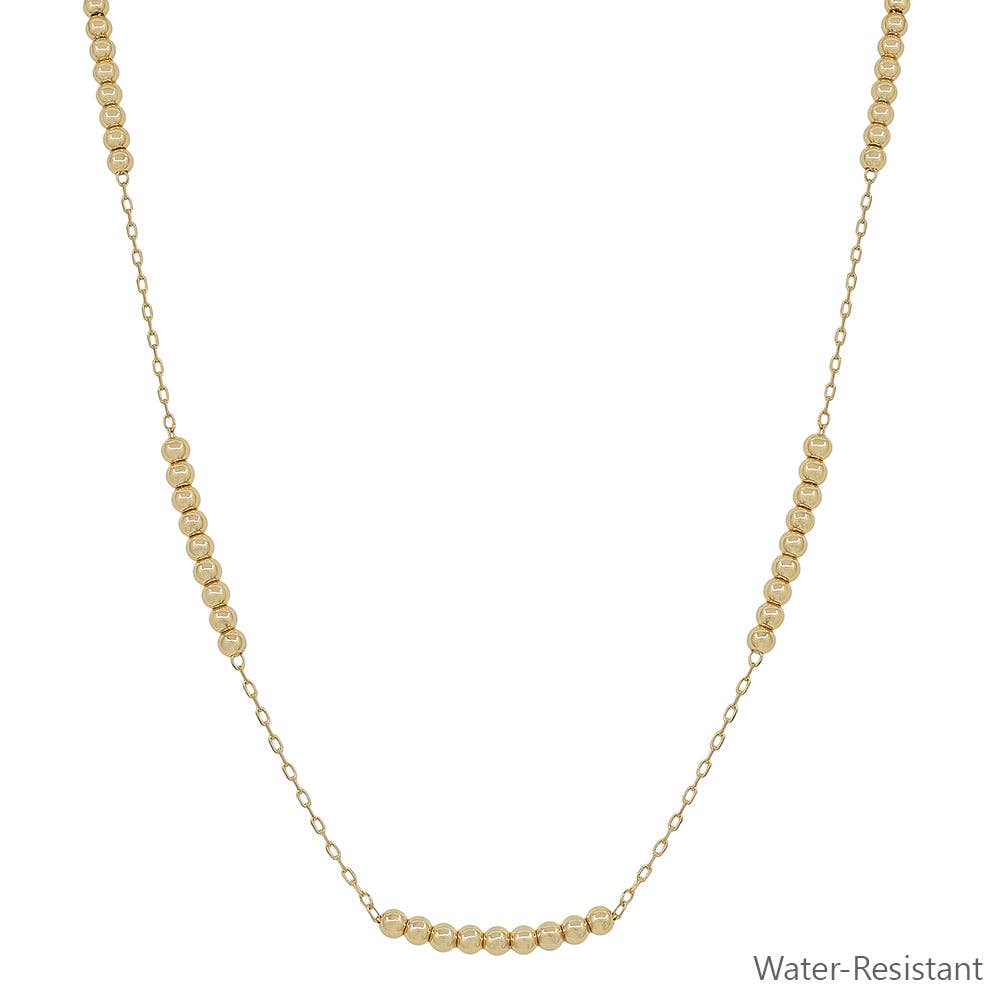 Water Resistant 5 Station 4MM Beaded 16"-18" Necklace