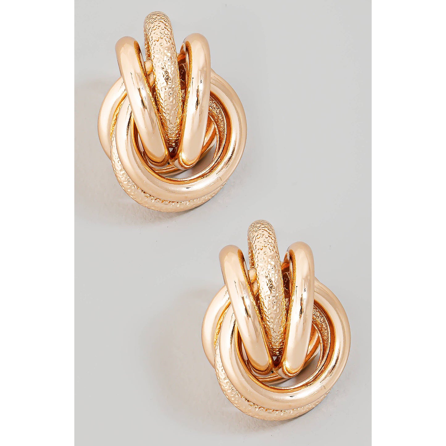 Linked Hoop Charms Dangle Earrings: gold