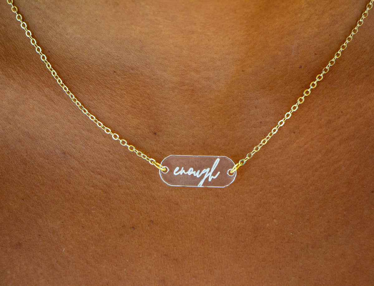 Affirm Acrylic & Gold Necklace: Enough