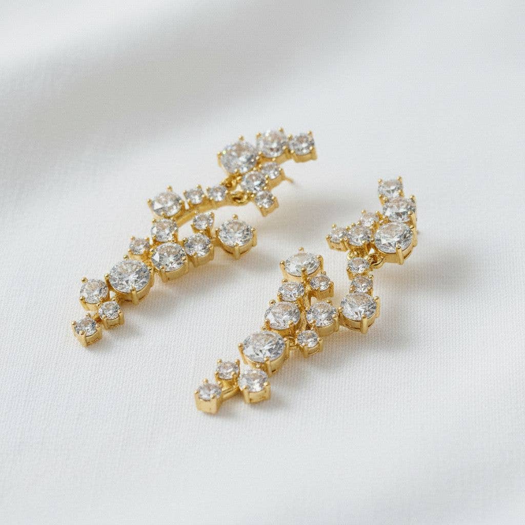 Artistic Vintage-Inspired Gemstone Dangle Earrings