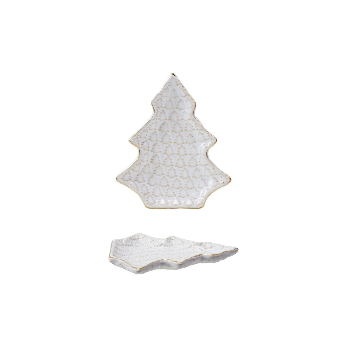 Stoneware Tree Shaped Plate with Trees (Each Will Vary)