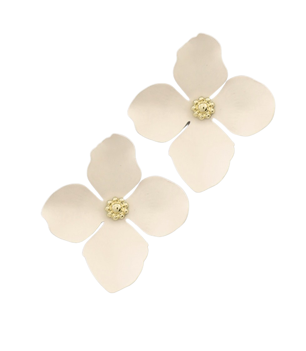 Cream Petal Statement Stud
