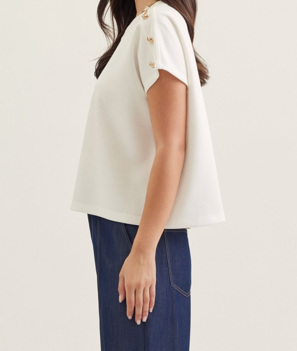 Sutton Gold Button Top