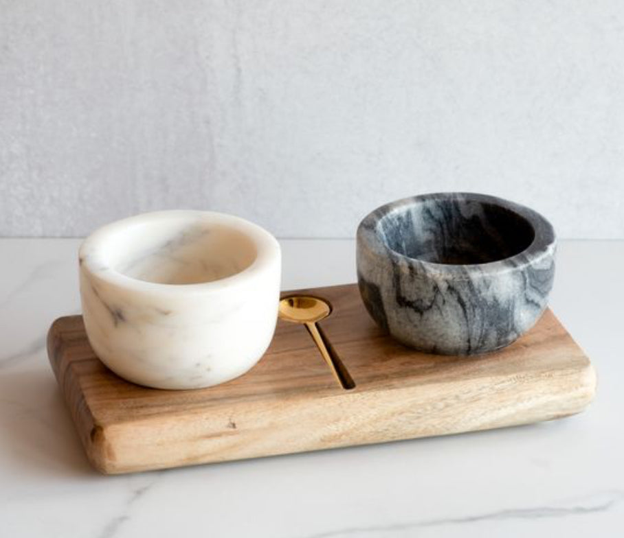 Marble Pinch Pot Salt/Pepper Set