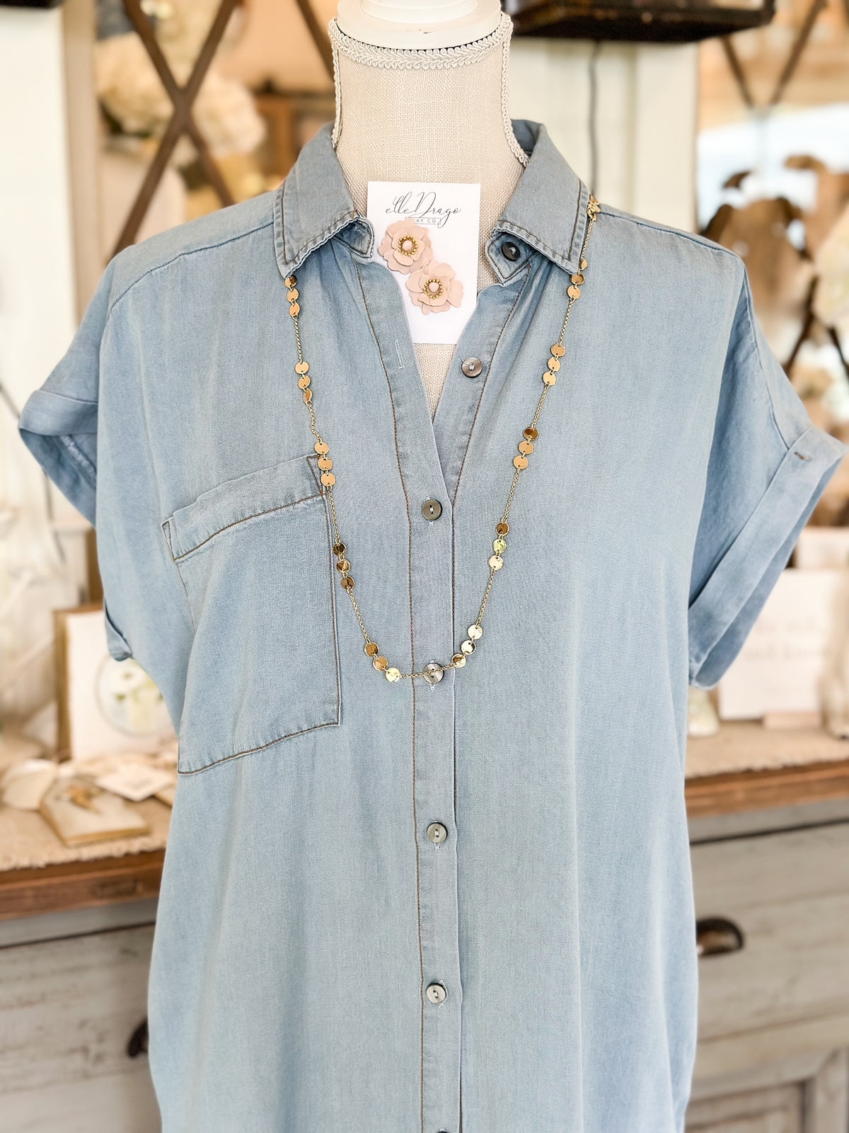Button Down Denim Dress