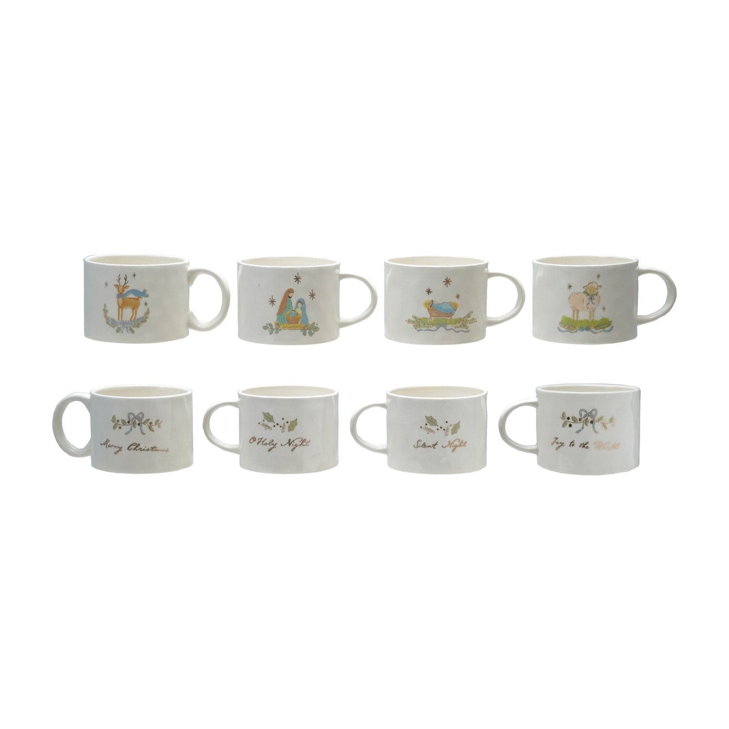 14 oz. Stoneware Mug with Gold Electroplating, 4 Styles
