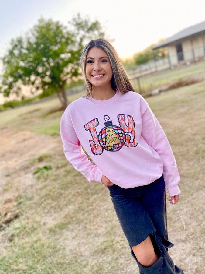 Joy (Sublimation Sweatshirt): Jerzee Pink Sweatshirt, XL