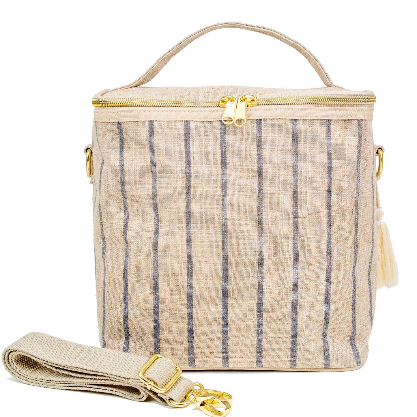 Slate Pinstripe Lunch Poche